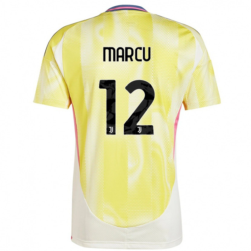Danxen Enfant Maillot Alessio Marcu #12 Jaune Solaire Tenues Extérieur 2024/25 T-Shirt