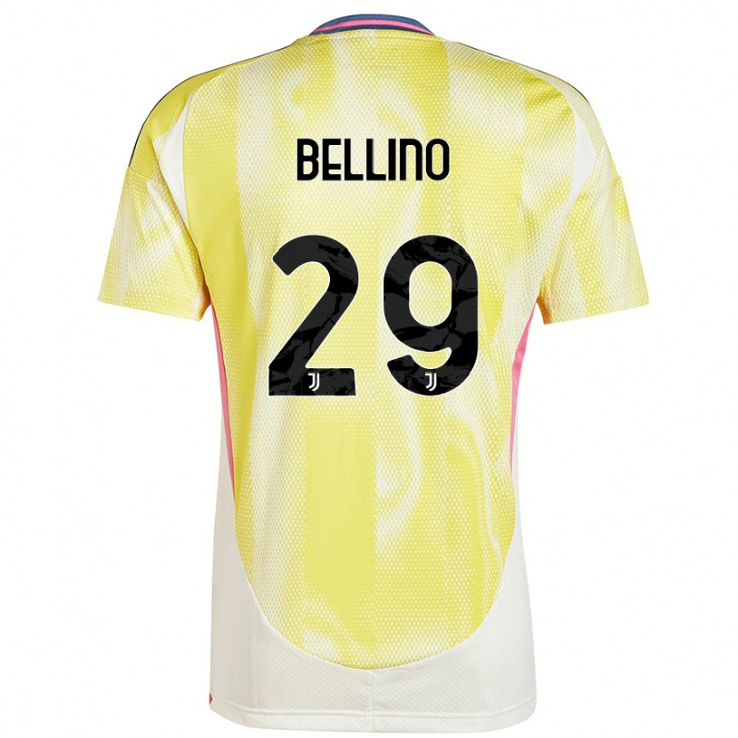 Danxen Enfant Maillot Filippo Bellino #29 Jaune Solaire Tenues Extérieur 2024/25 T-Shirt