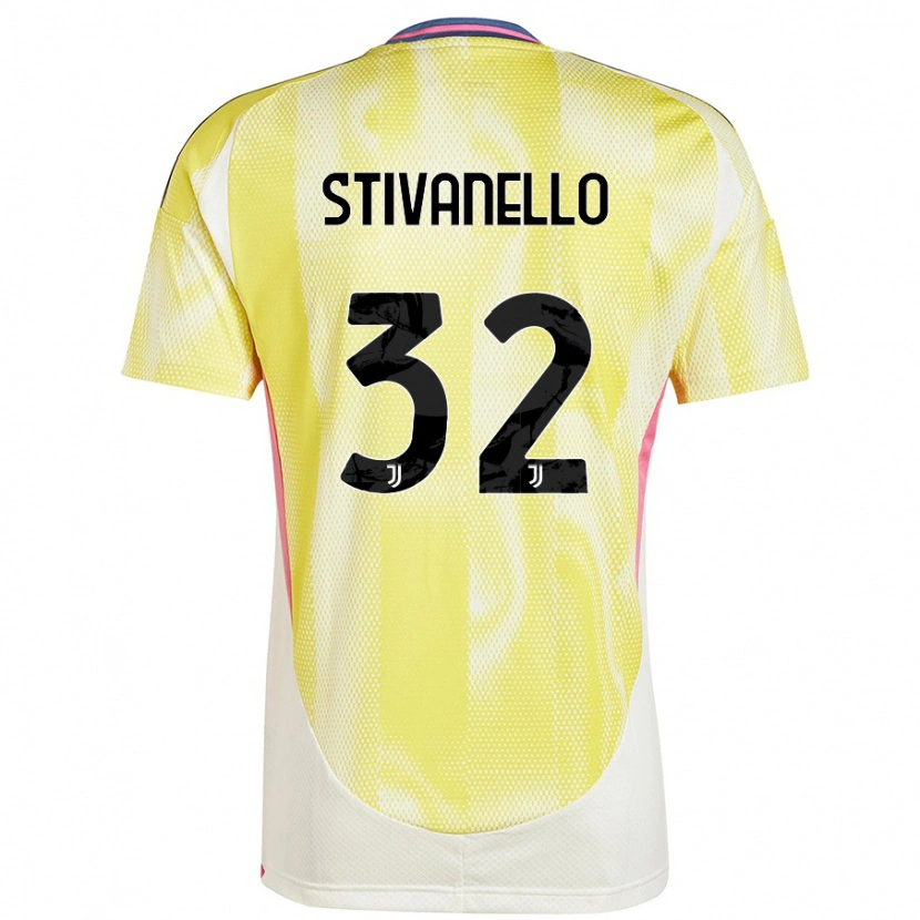 Danxen Enfant Maillot Riccardo Stivanello #32 Jaune Solaire Tenues Extérieur 2024/25 T-Shirt