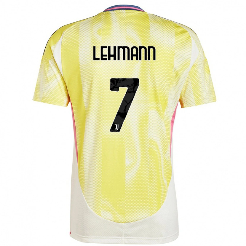 Danxen Enfant Maillot Alisha Lehmann #7 Jaune Solaire Tenues Extérieur 2024/25 T-Shirt