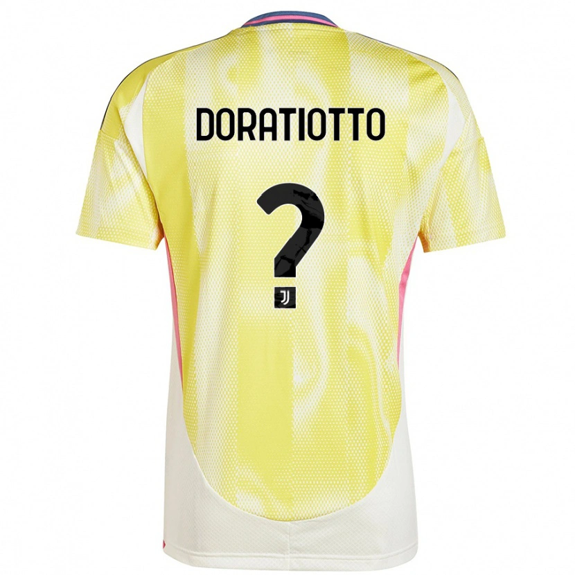 Danxen Enfant Maillot Giulio Doratiotto #0 Jaune Solaire Tenues Extérieur 2024/25 T-Shirt