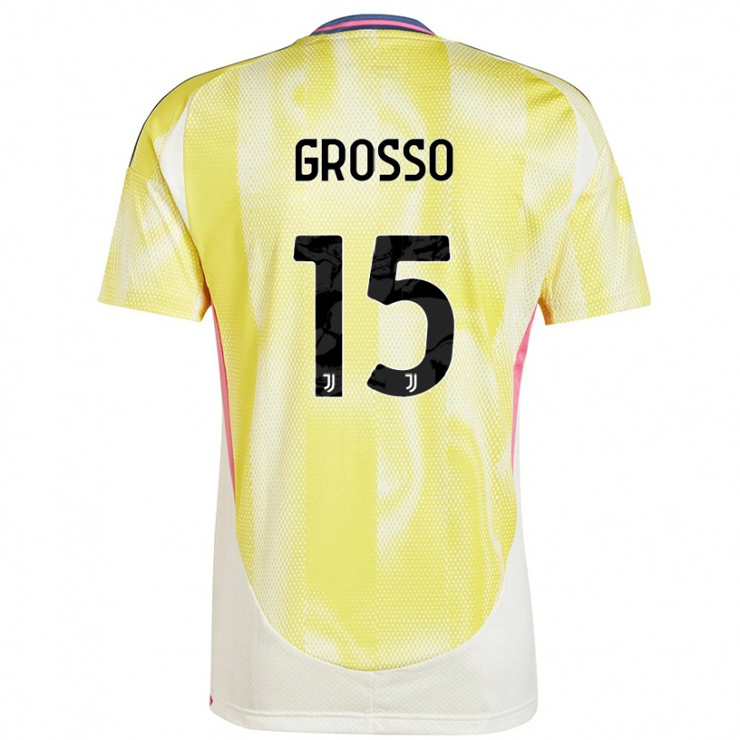 Danxen Enfant Maillot Julia Grosso #15 Jaune Solaire Tenues Extérieur 2024/25 T-Shirt