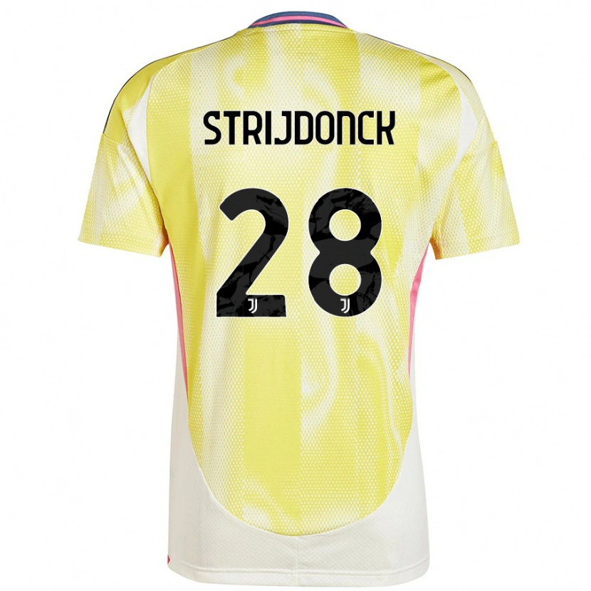 Danxen Enfant Maillot Bayron Strijdonck #28 Jaune Solaire Tenues Extérieur 2024/25 T-Shirt