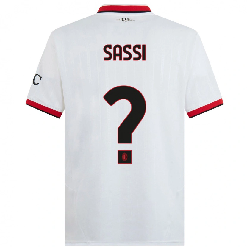Danxen Enfant Maillot Simone Sassi #0 Blanc Noir Rouge Tenues Extérieur 2024/25 T-Shirt