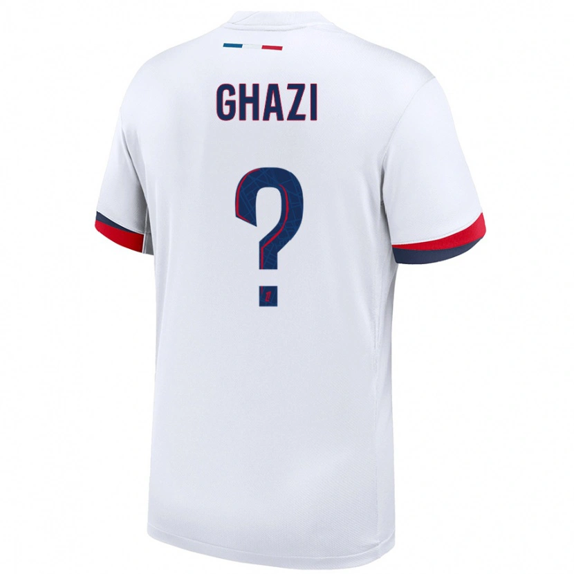 Danxen Enfant Maillot Yacine Ghazi #0 Blanc Bleu Rouge Tenues Extérieur 2024/25 T-Shirt