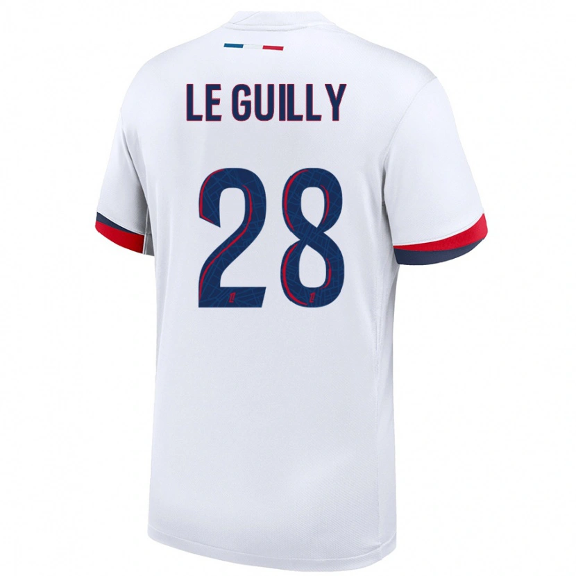 Danxen Enfant Maillot Jade Le Guilly #28 Blanc Bleu Rouge Tenues Extérieur 2024/25 T-Shirt
