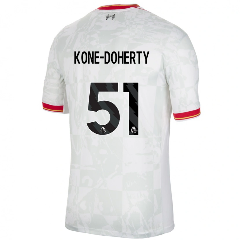 Danxen Enfant Maillot Trent Kone-Doherty #51 Blanc Rouge Noir Troisieme 2024/25 T-Shirt