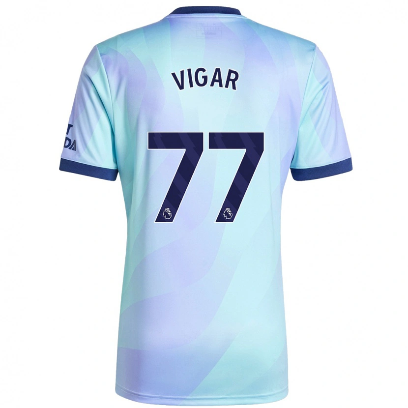 Danxen Enfant Maillot Billy Vigar #77 Aqua Troisieme 2024/25 T-Shirt