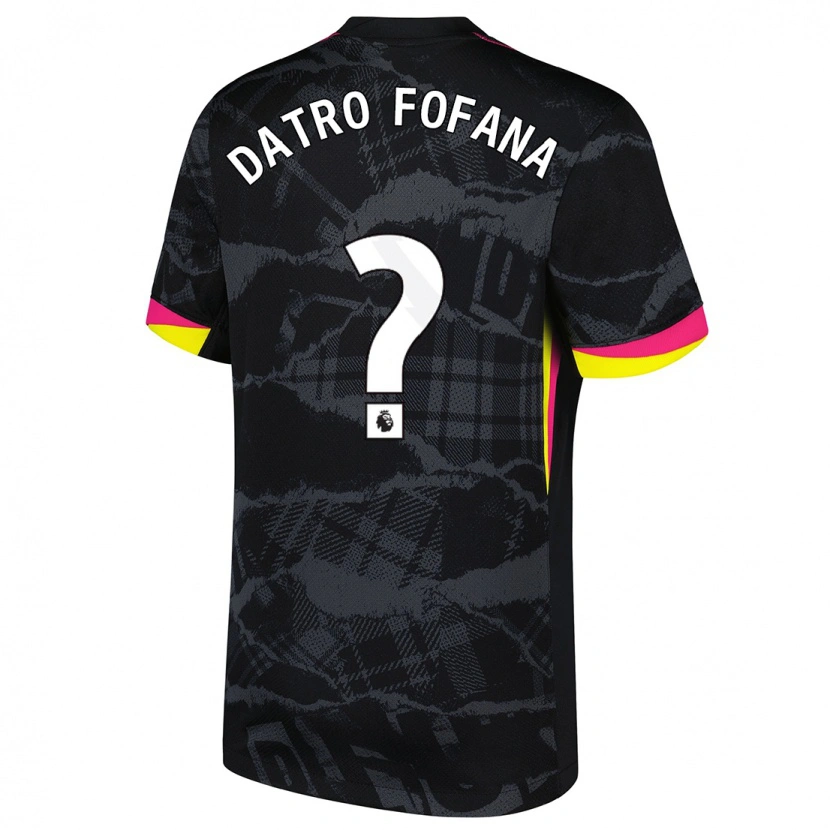 Danxen Enfant Maillot David Datro Fofana #0 Noir Rose Troisieme 2024/25 T-Shirt