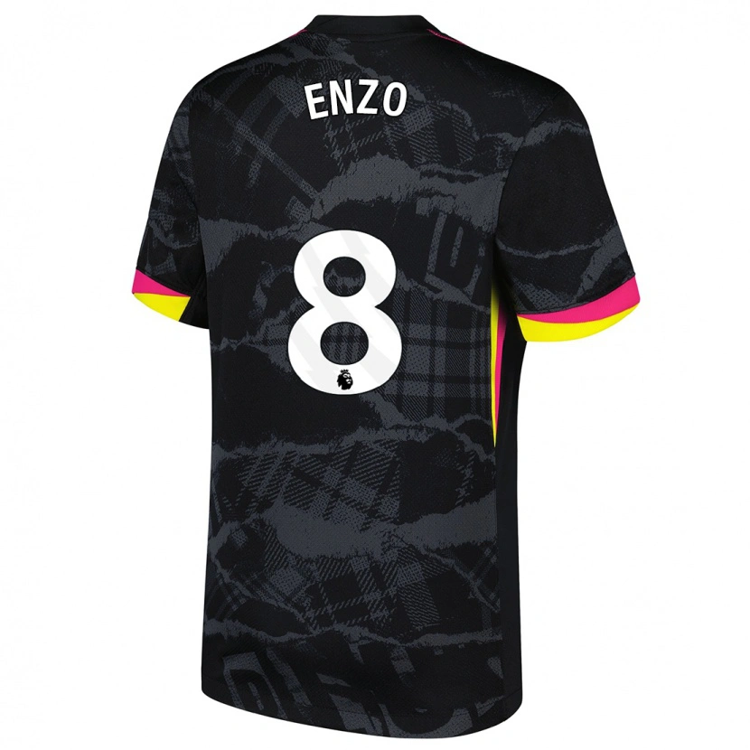 Danxen Enfant Maillot Enzo Fernández #8 Noir Rose Troisieme 2024/25 T-Shirt