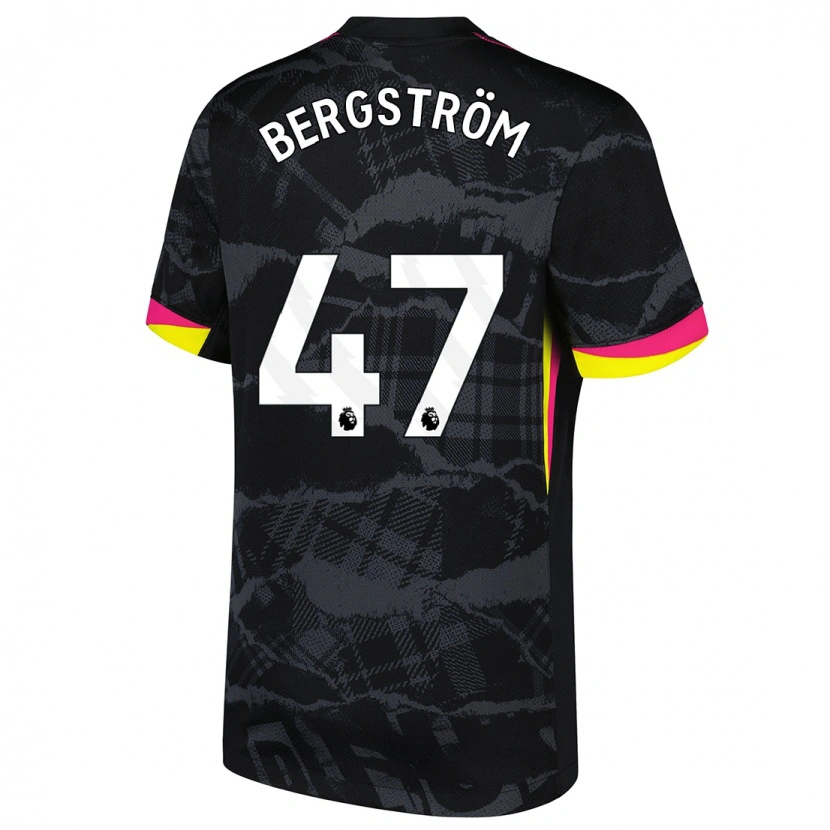 Danxen Enfant Maillot Lucas Bergström #47 Noir Rose Troisieme 2024/25 T-Shirt