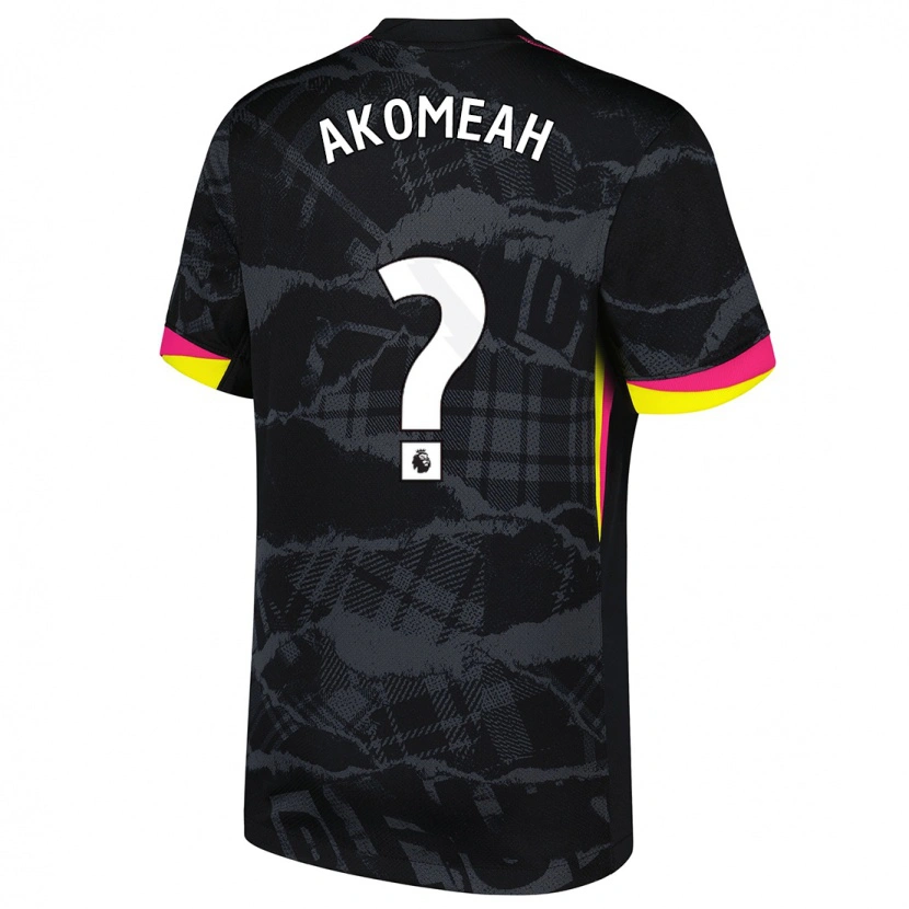 Danxen Enfant Maillot Travis Akomeah #0 Noir Rose Troisieme 2024/25 T-Shirt