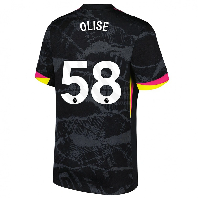 Danxen Enfant Maillot Richard Olise #58 Noir Rose Troisieme 2024/25 T-Shirt