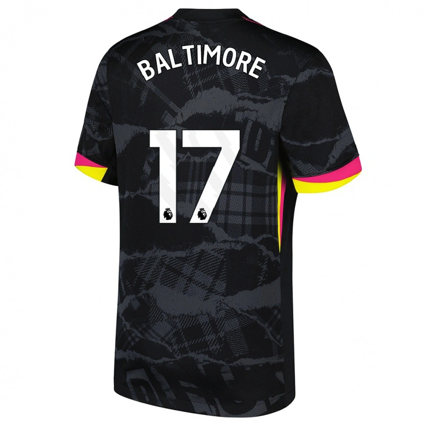 Danxen Enfant Maillot Sandy Baltimore #17 Noir Rose Troisieme 2024/25 T-Shirt