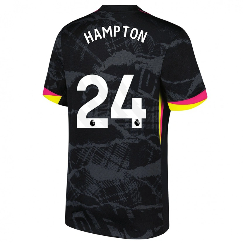 Danxen Enfant Maillot Hannah Hampton #24 Noir Rose Troisieme 2024/25 T-Shirt