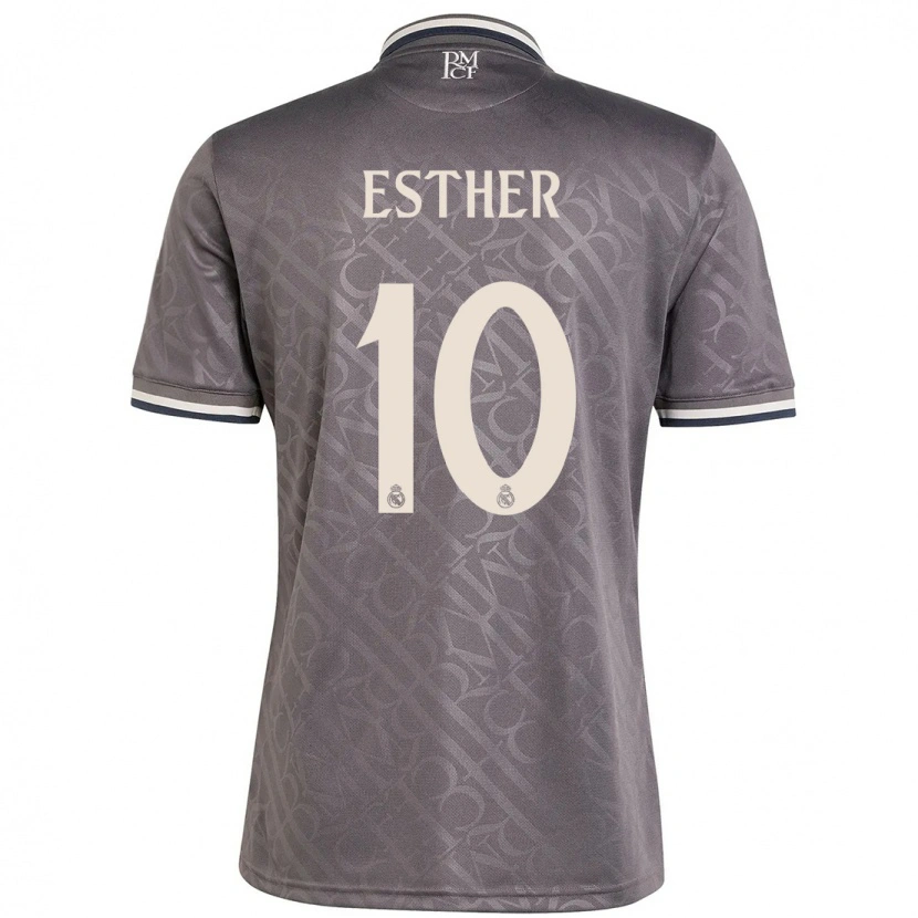 Danxen Enfant Maillot Esther Gonzalez #10 Anthracite Troisieme 2024/25 T-Shirt