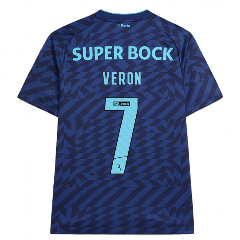 Danxen Enfant Maillot Gabriel Veron #7 Bleu Marine Troisieme 2024/25 T-Shirt