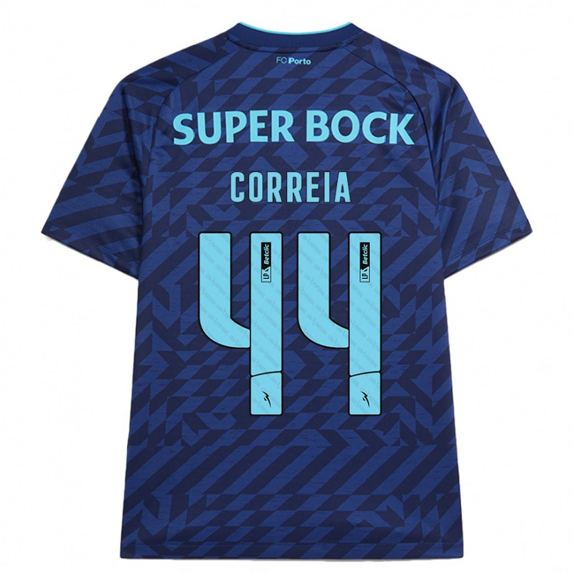 Danxen Enfant Maillot Romain Correia #44 Bleu Marine Troisieme 2024/25 T-Shirt