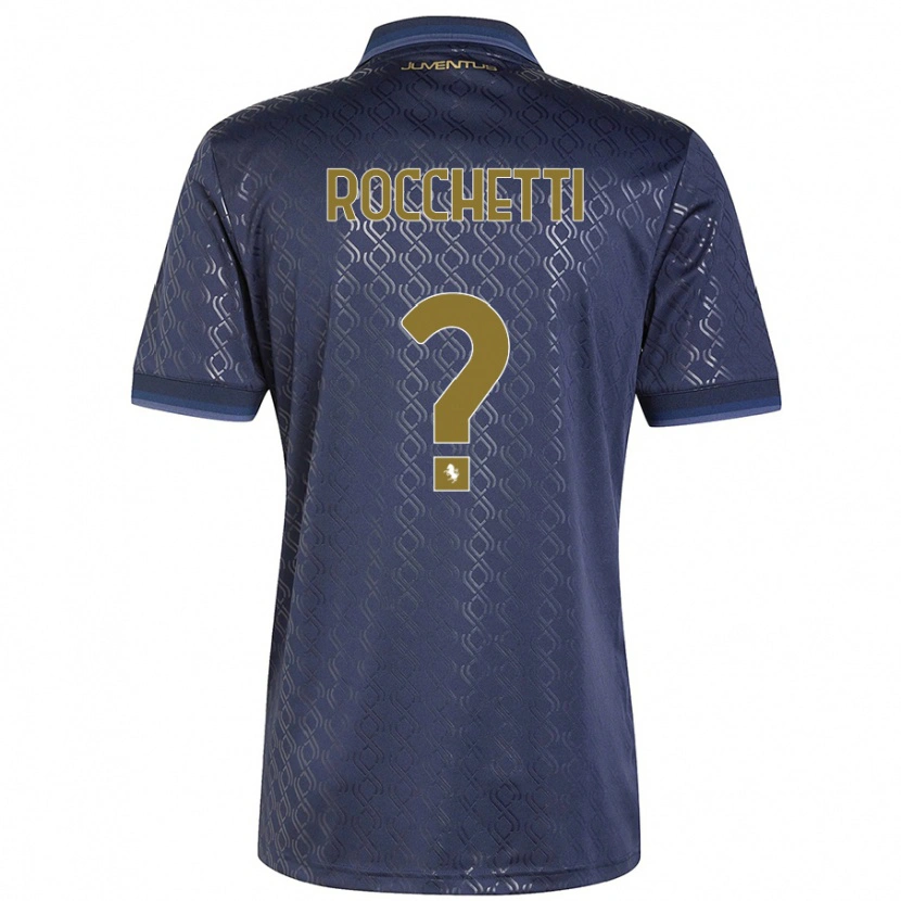 Danxen Enfant Maillot Edoardo Rocchetti #0 Bleu Marine Troisieme 2024/25 T-Shirt