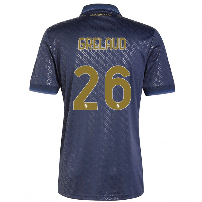 Danxen Enfant Maillot Josue Grelaud #26 Bleu Marine Troisieme 2024/25 T-Shirt