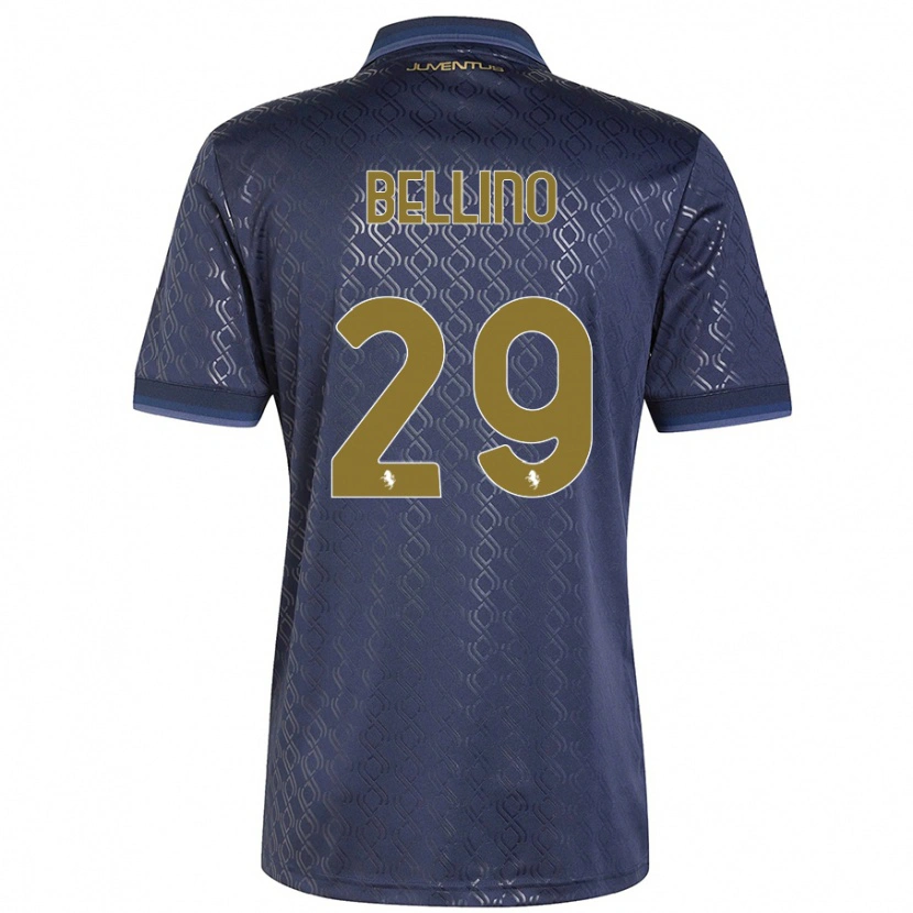 Danxen Enfant Maillot Filippo Bellino #29 Bleu Marine Troisieme 2024/25 T-Shirt