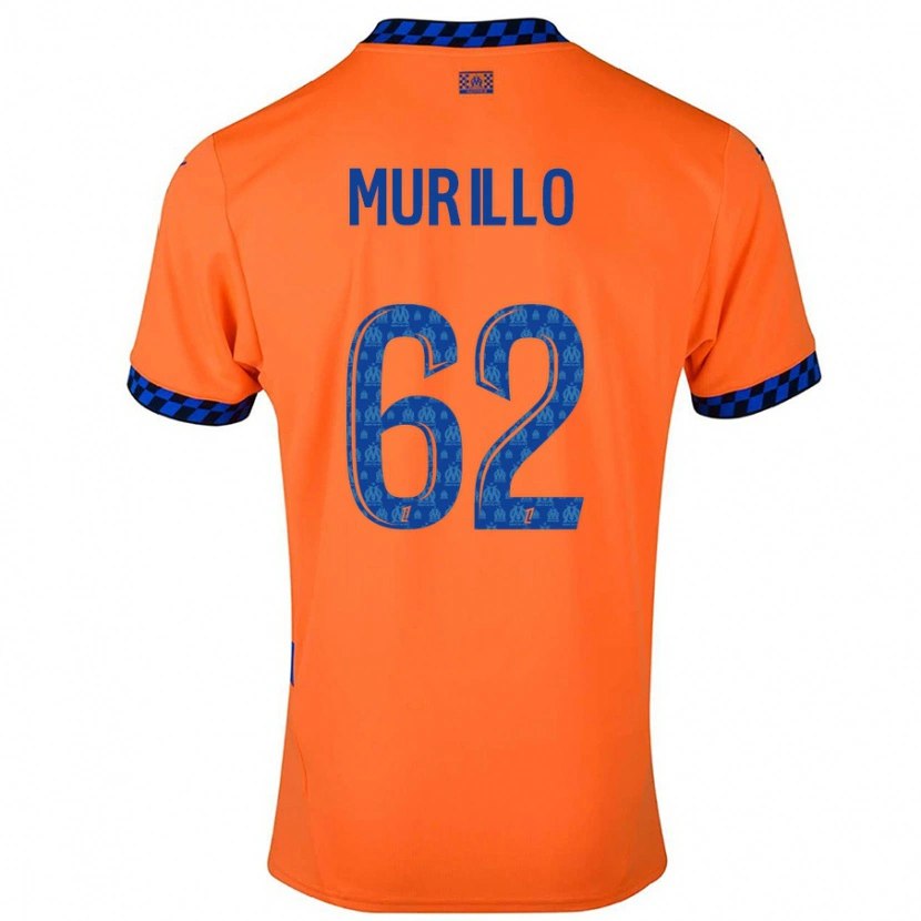 Danxen Enfant Maillot Amir Murillo #62 Orange Bleu Foncé Troisieme 2024/25 T-Shirt