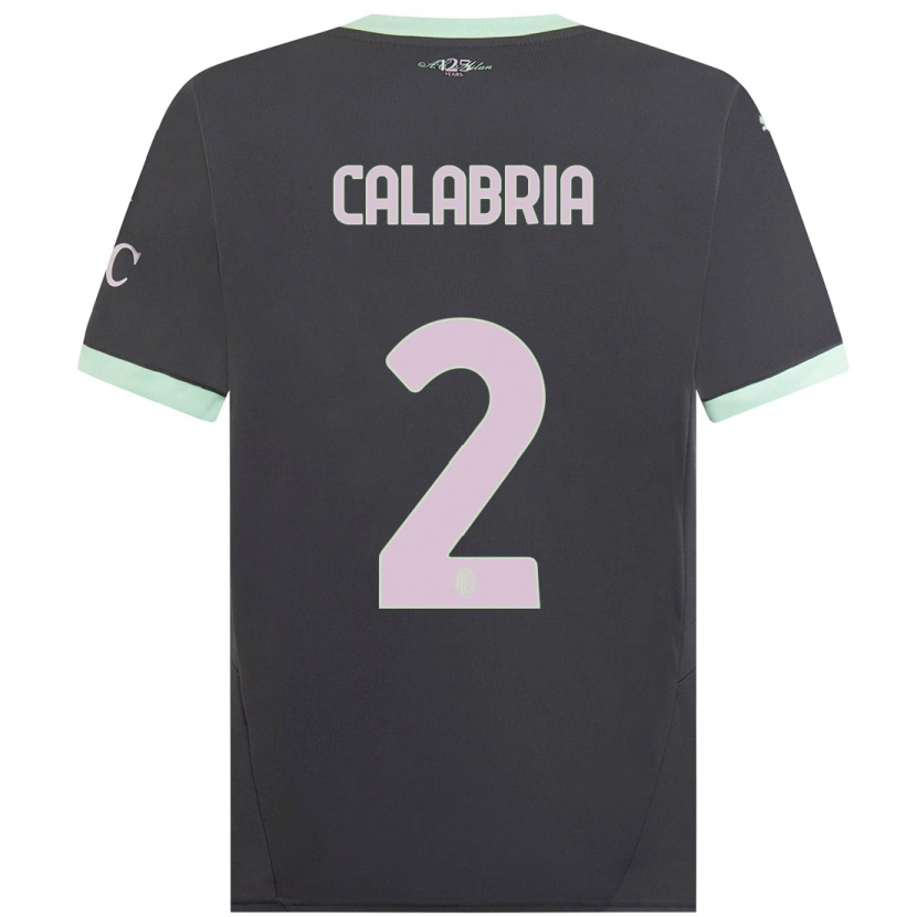 Danxen Enfant Maillot Davide Calabria #2 Gris Troisieme 2024/25 T-Shirt