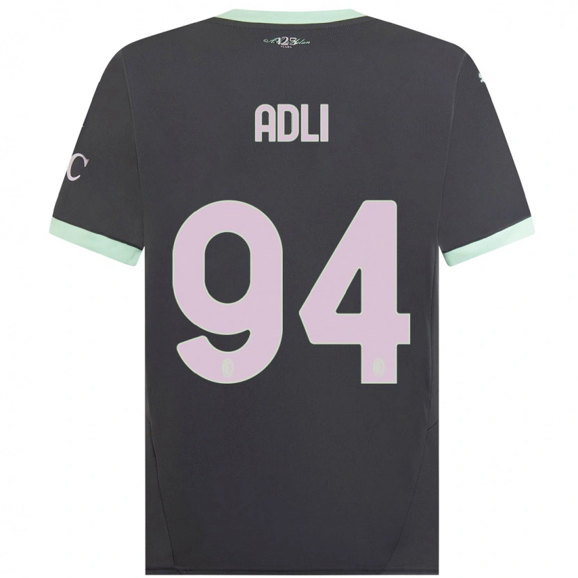 Danxen Enfant Maillot Yacine Adli #94 Gris Troisieme 2024/25 T-Shirt