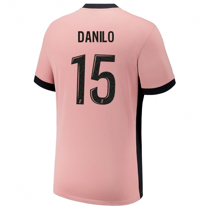 Danxen Enfant Maillot Danilo Pereira #15 Rouille Rose Troisieme 2024/25 T-Shirt