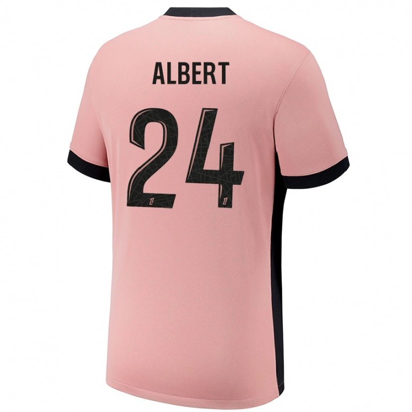 Danxen Enfant Maillot Korbin Albert #24 Rouille Rose Troisieme 2024/25 T-Shirt