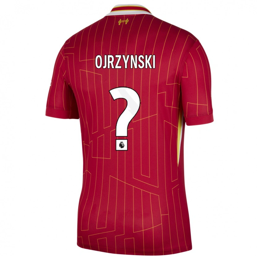 Danxen Homme Maillot Jakub Ojrzynski #0 Rouge Jaune Blanc Tenues Domicile 2024/25 T-Shirt