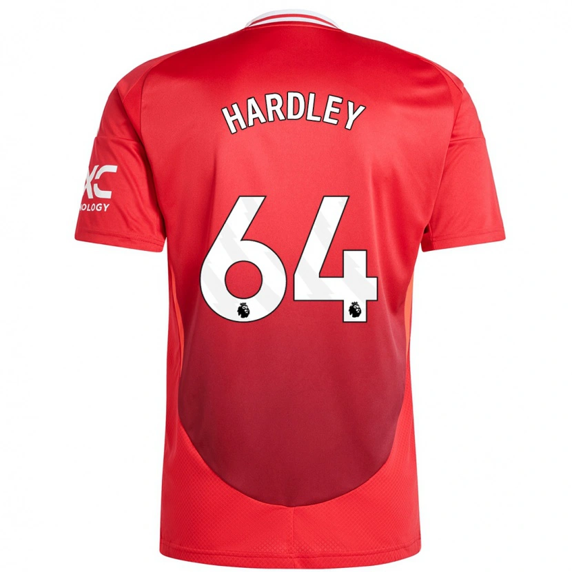 Danxen Homme Maillot Bjorn Hardley #64 Rouge Vif Tenues Domicile 2024/25 T-Shirt