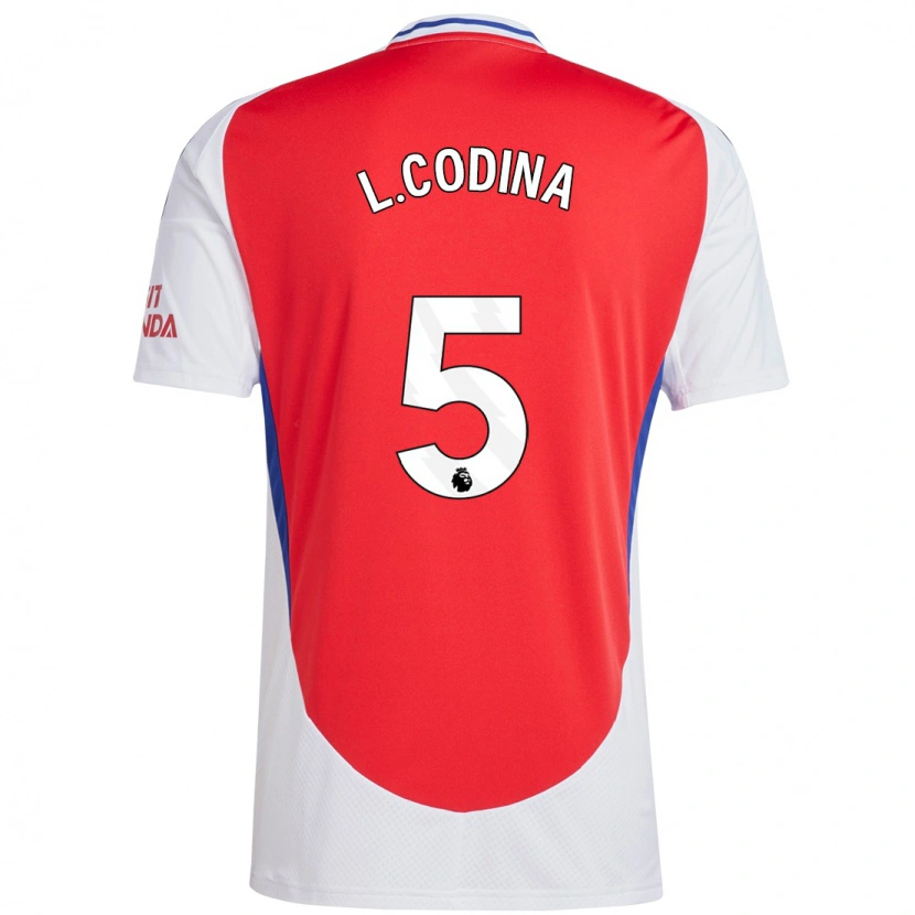 Danxen Homme Maillot Laia Codina #5 Rouge Blanc Tenues Domicile 2024/25 T-Shirt