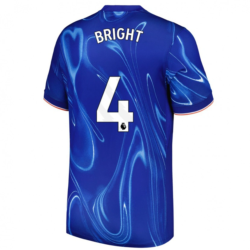 Danxen Homme Maillot Millie Bright #4 Bleu Blanc Tenues Domicile 2024/25 T-Shirt