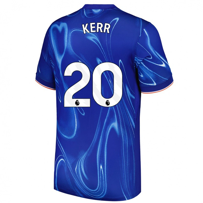 Danxen Homme Maillot Sam Kerr #20 Bleu Blanc Tenues Domicile 2024/25 T-Shirt