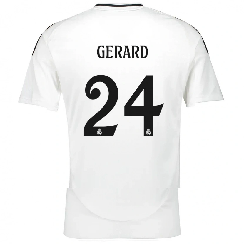 Danxen Homme Maillot Meline Gerard #24 Blanc Tenues Domicile 2024/25 T-Shirt