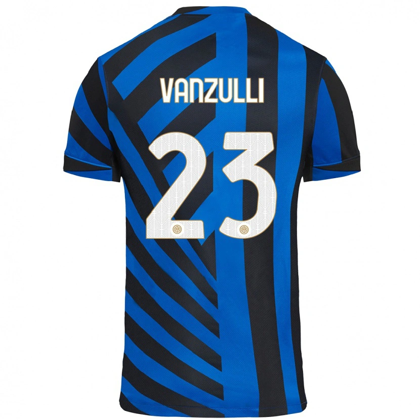 Danxen Homme Maillot Marco Vanzulli #23 Bleu Noir Tenues Domicile 2024/25 T-Shirt