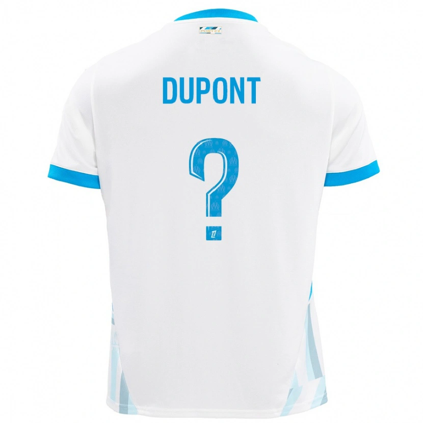 Danxen Homme Maillot Hugo Dupont #0 Blanc Bleu Ciel Tenues Domicile 2024/25 T-Shirt