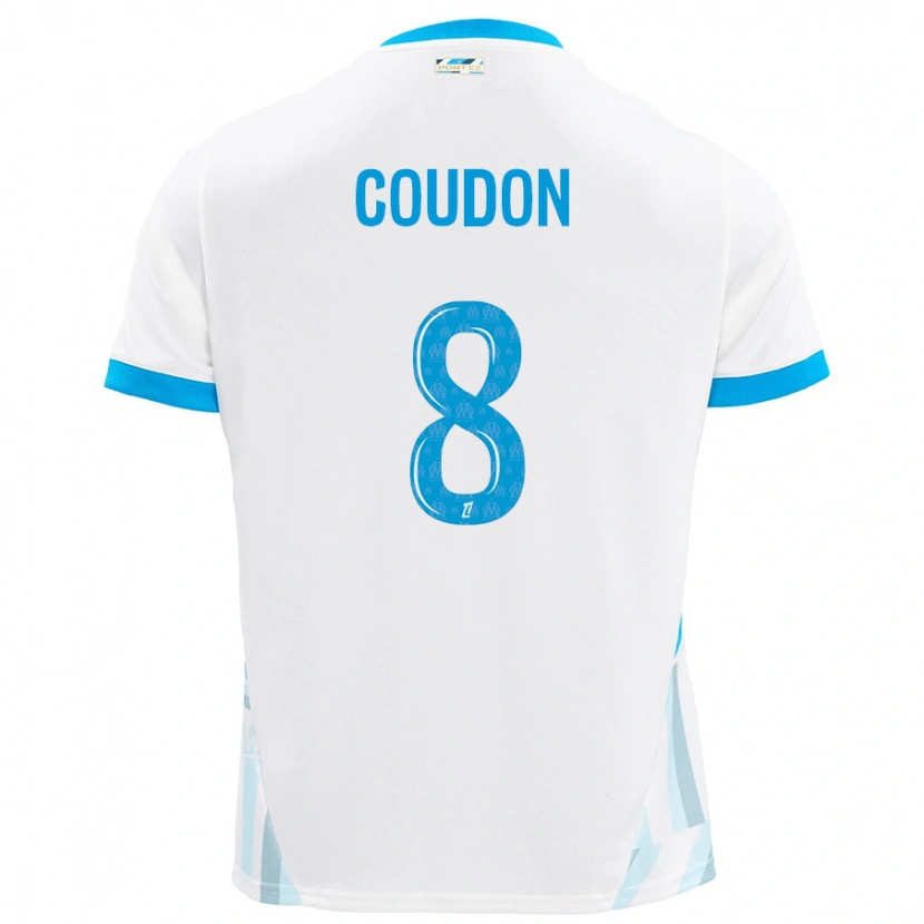 Danxen Homme Maillot Marine Coudon #8 Blanc Bleu Ciel Tenues Domicile 2024/25 T-Shirt