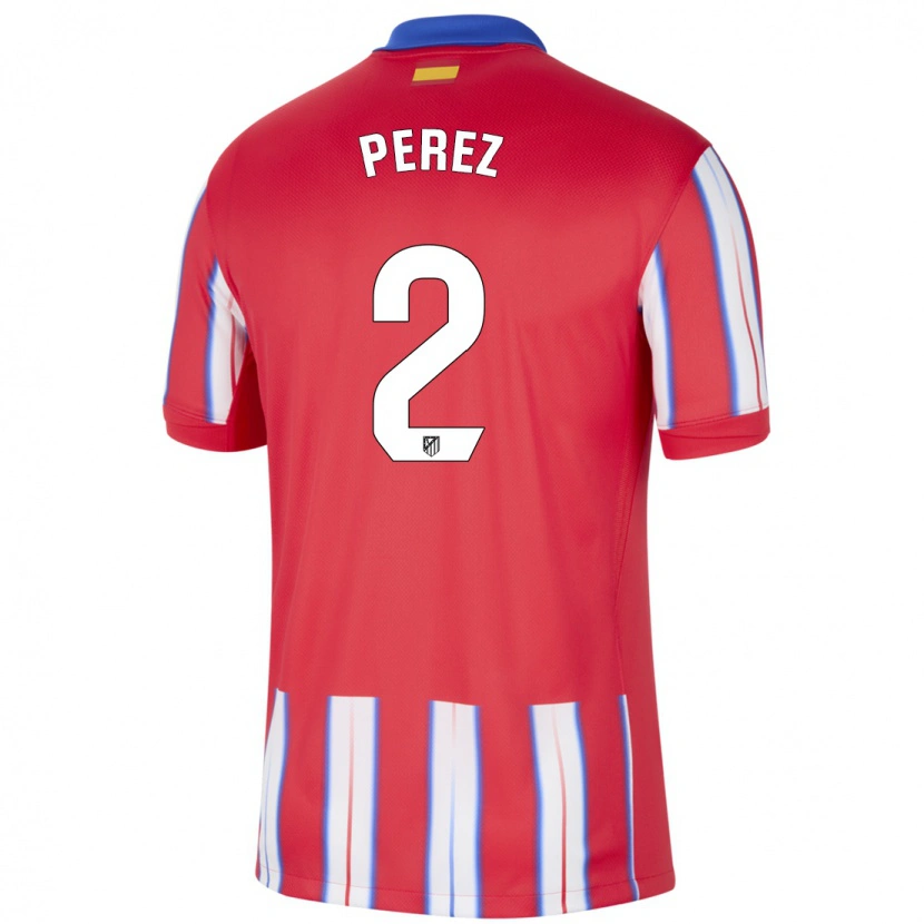 Danxen Homme Maillot Xènia Pérez #2 Rouge Blanc Bleu Tenues Domicile 2024/25 T-Shirt
