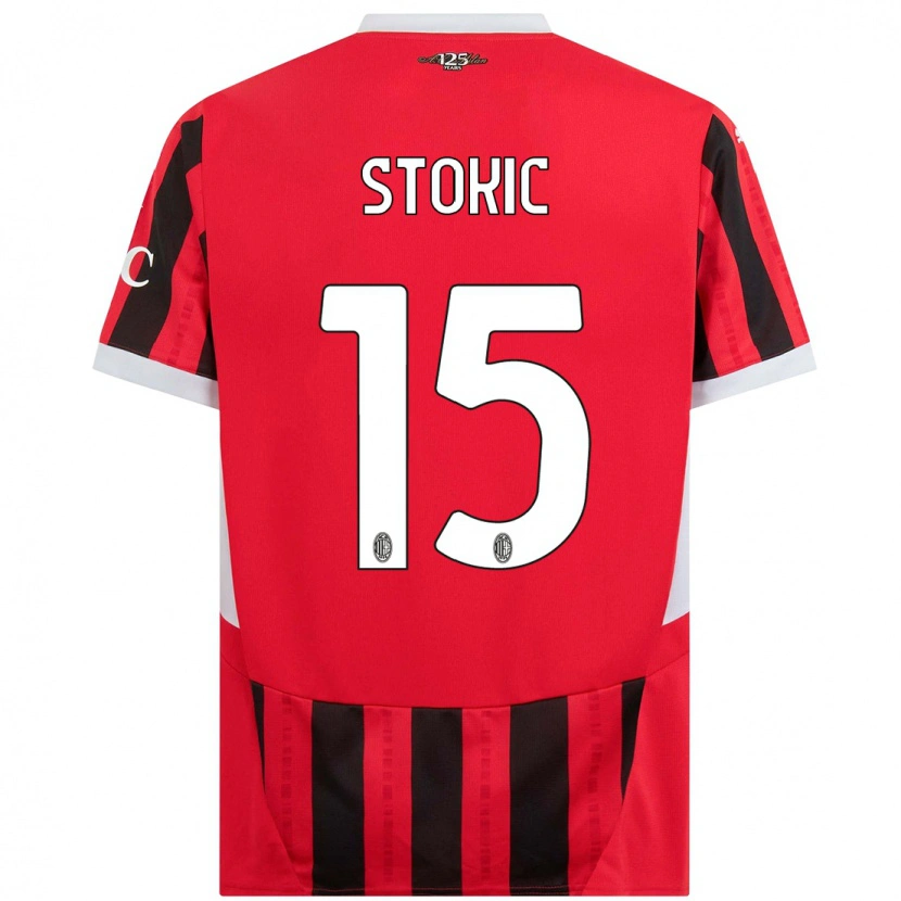 Danxen Homme Maillot Sara Stokić #15 Rouge Noir Tenues Domicile 2024/25 T-Shirt