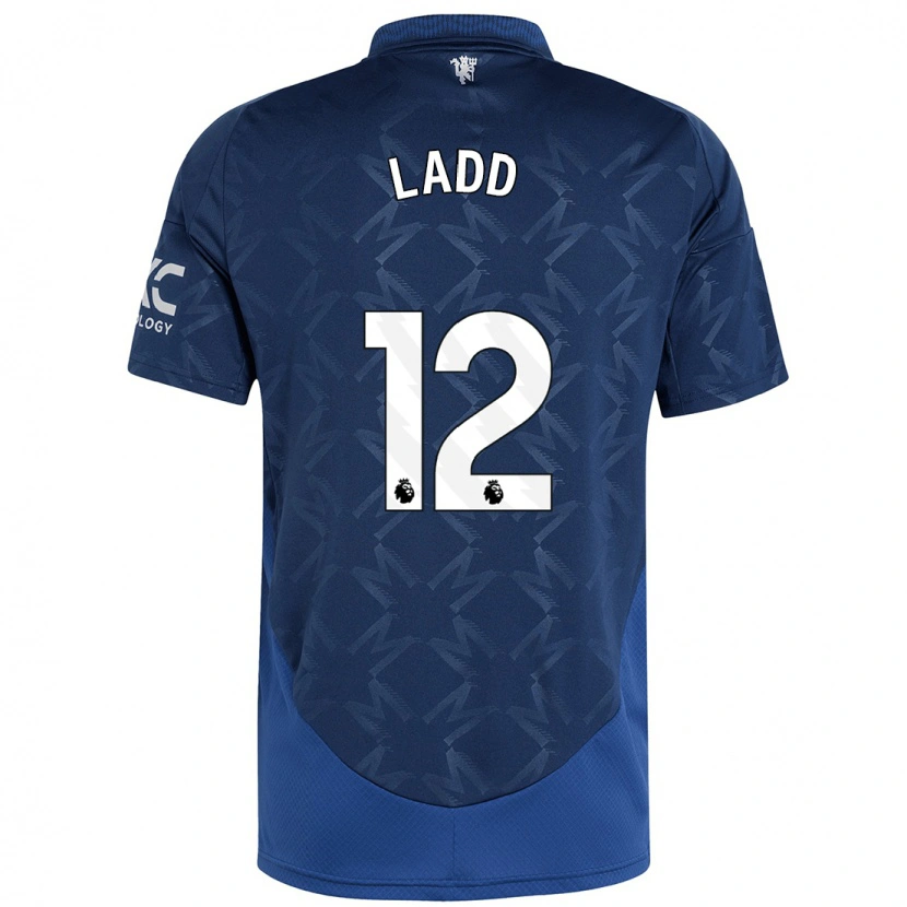 Danxen Homme Maillot Hayley Ladd #12 Indigo Tenues Extérieur 2024/25 T-Shirt
