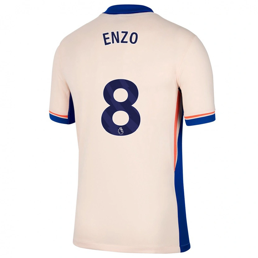 Danxen Homme Maillot Enzo Fernández #8 Beige Clair Tenues Extérieur 2024/25 T-Shirt