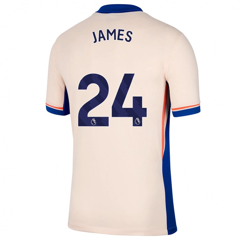 Danxen Homme Maillot Reece James #24 Beige Clair Tenues Extérieur 2024/25 T-Shirt