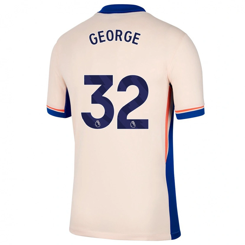 Danxen Homme Maillot Tyrique George #32 Beige Clair Tenues Extérieur 2024/25 T-Shirt