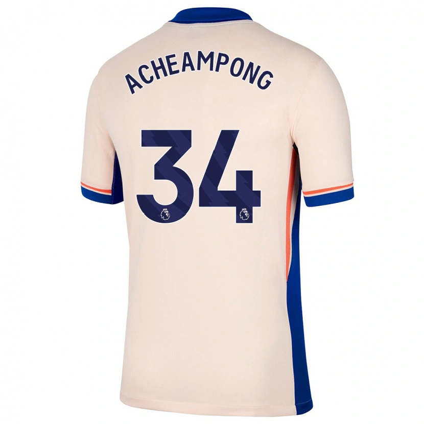 Danxen Homme Maillot Josh Acheampong #34 Beige Clair Tenues Extérieur 2024/25 T-Shirt