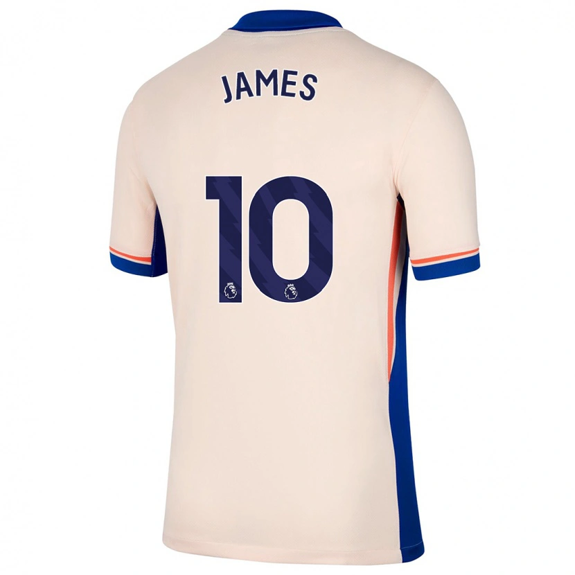 Danxen Homme Maillot Lauren James #10 Beige Clair Tenues Extérieur 2024/25 T-Shirt
