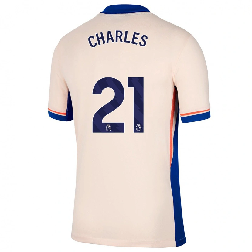 Danxen Homme Maillot Niamh Charles #21 Beige Clair Tenues Extérieur 2024/25 T-Shirt