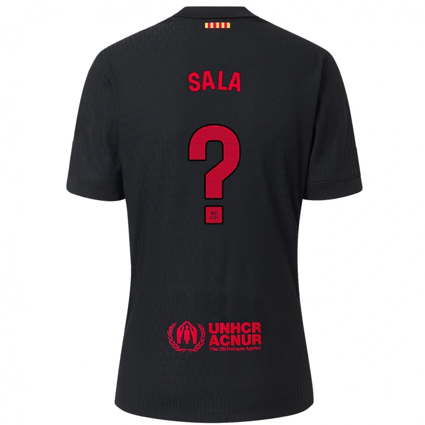 Danxen Homme Maillot Gerard Sala #0 Noir Rouge Tenues Extérieur 2024/25 T-Shirt