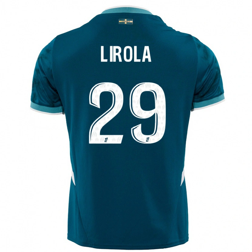 Danxen Homme Maillot Pol Lirola #29 Turquoise Bleu Tenues Extérieur 2024/25 T-Shirt